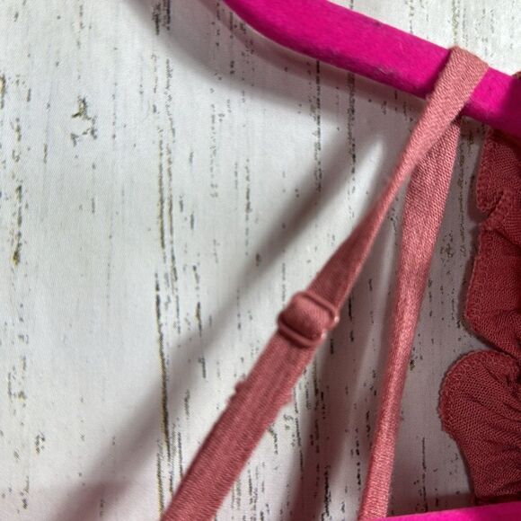 Topshop Cold Shoulder Ruffle V Neck Crinkle Light Pink Beachy Casual Romper - Picture 15 of 16